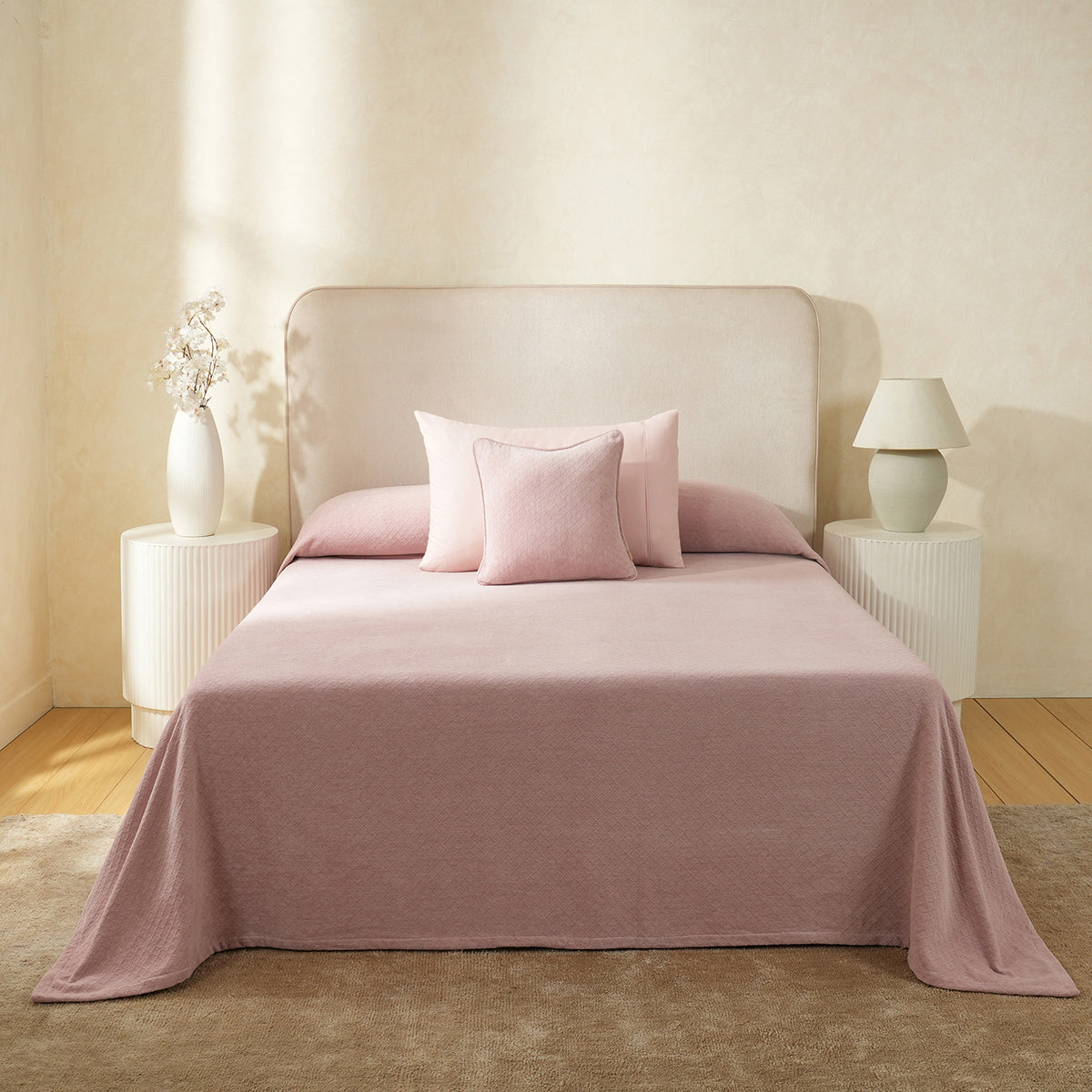Blaize 100% Cotton Solid Weave Purple Bed Cover