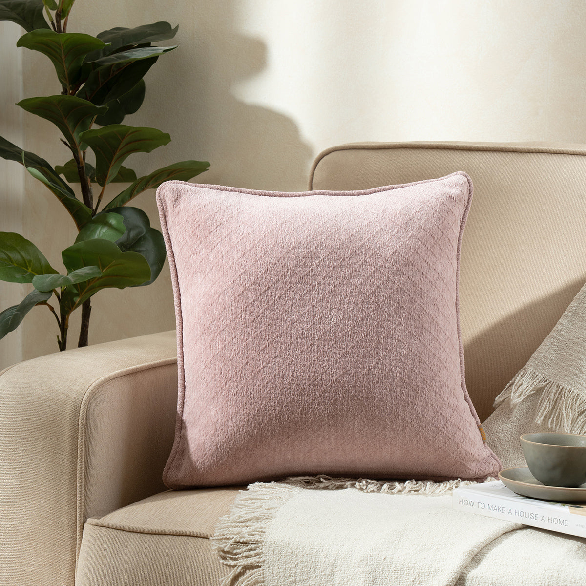 Blaize 100% Cotton Solid Weave Purple Cushion Cover