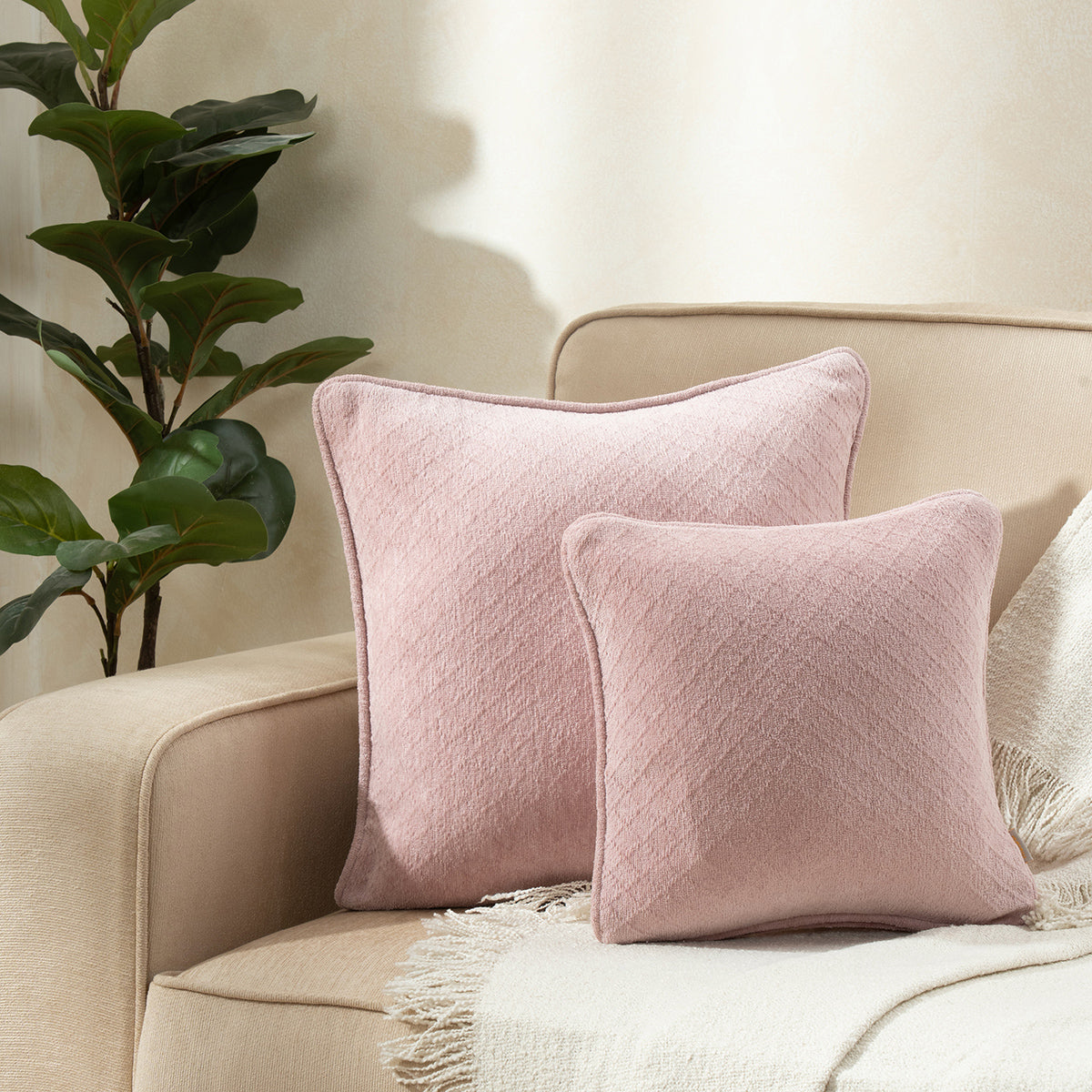 Blaize 100% Cotton Solid Weave Purple Cushion Cover