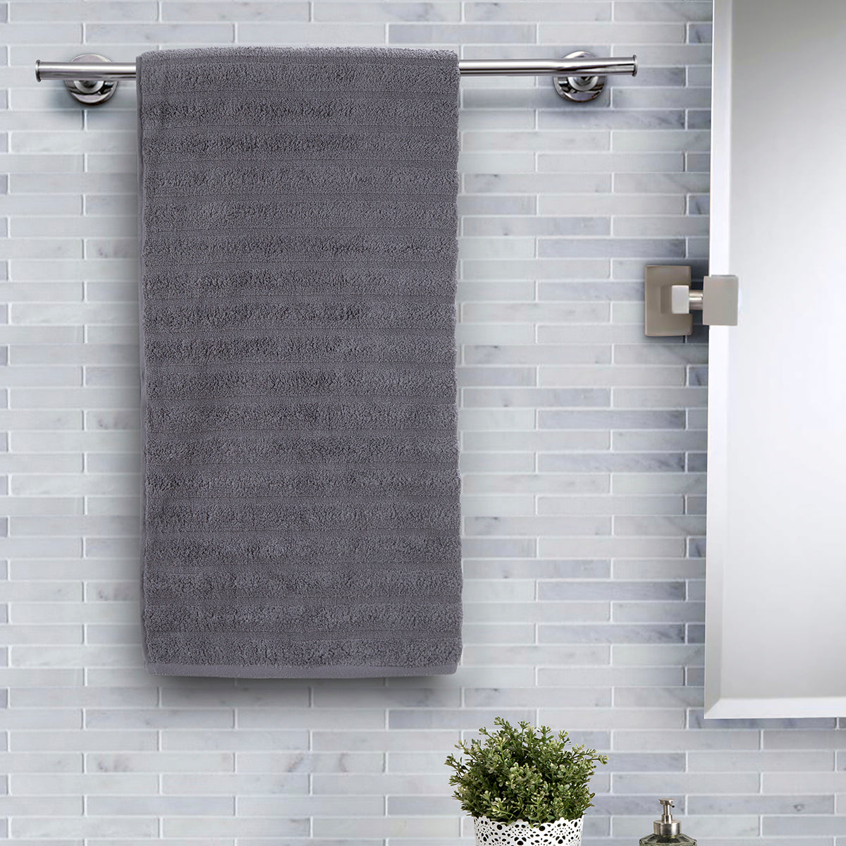 Casper Antimicrobial Antifungal Super Absorbent Lofty Frost Grey Towel