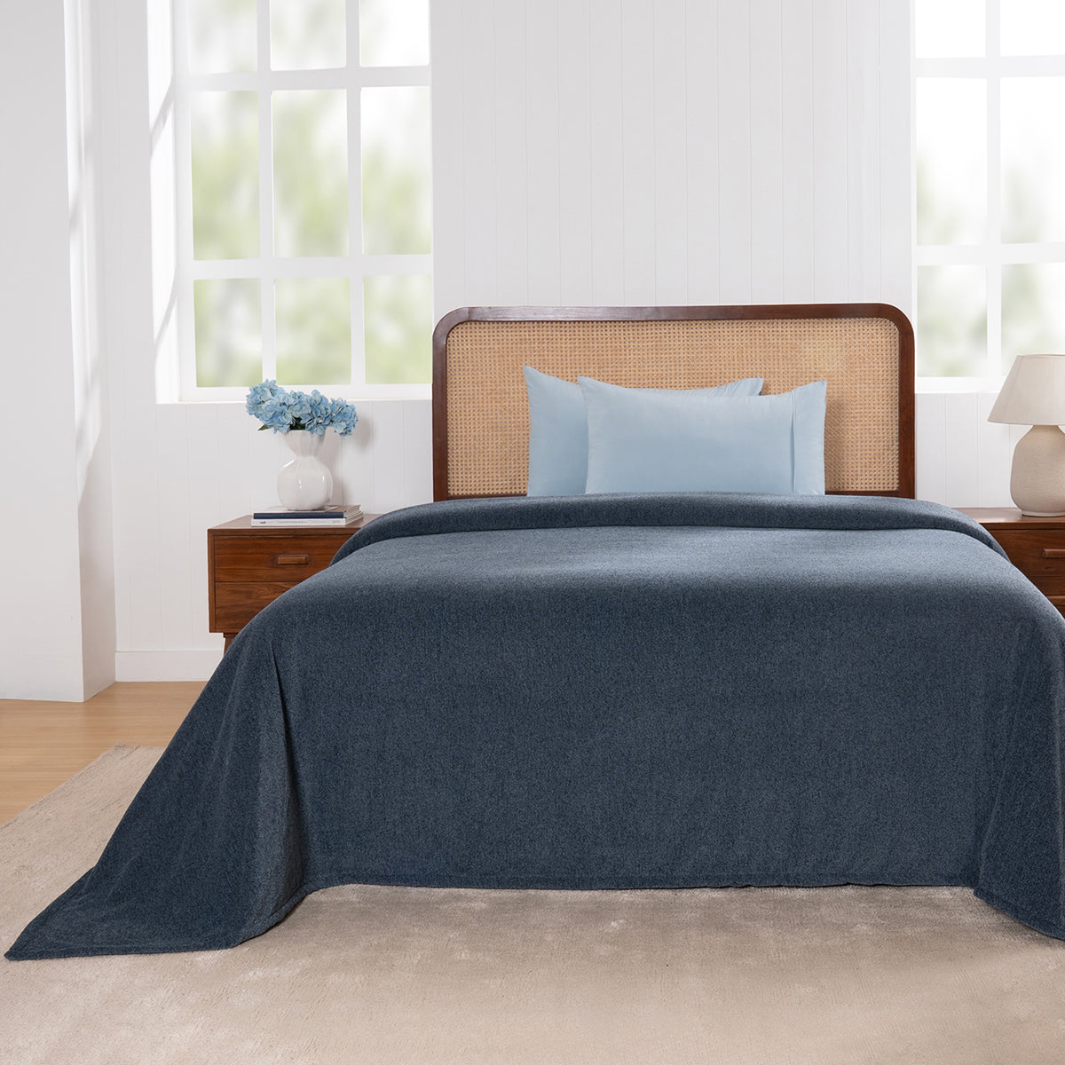 Charlotte Woven Blue Mirage Bed Cover /Blanket