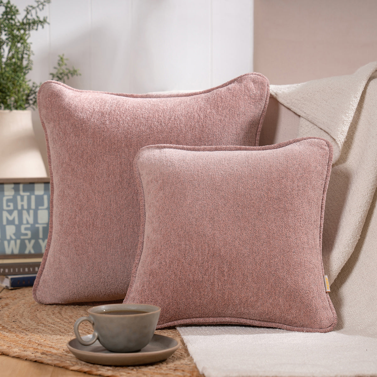 Charlotte Woven Misty Rose Cushion Cover