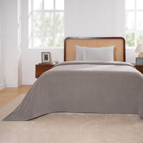 Charlotte Woven Silver Bed Cover /Blanket