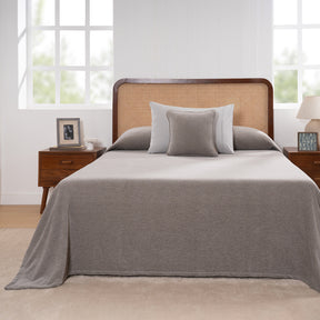 Charlotte Woven Silver Bed Cover /Blanket