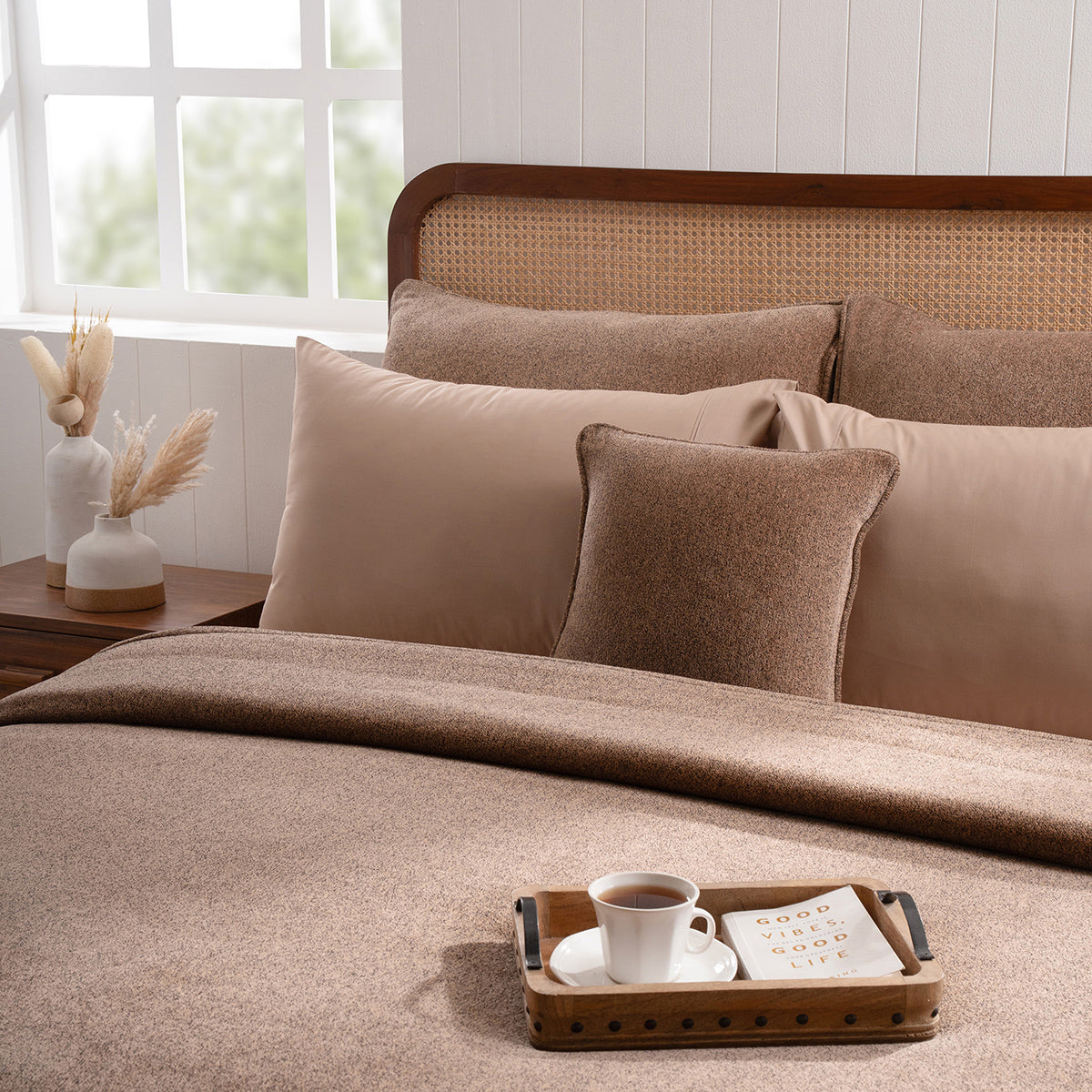 Charlotte Woven Tawny Brown Bed Cover /Blanket