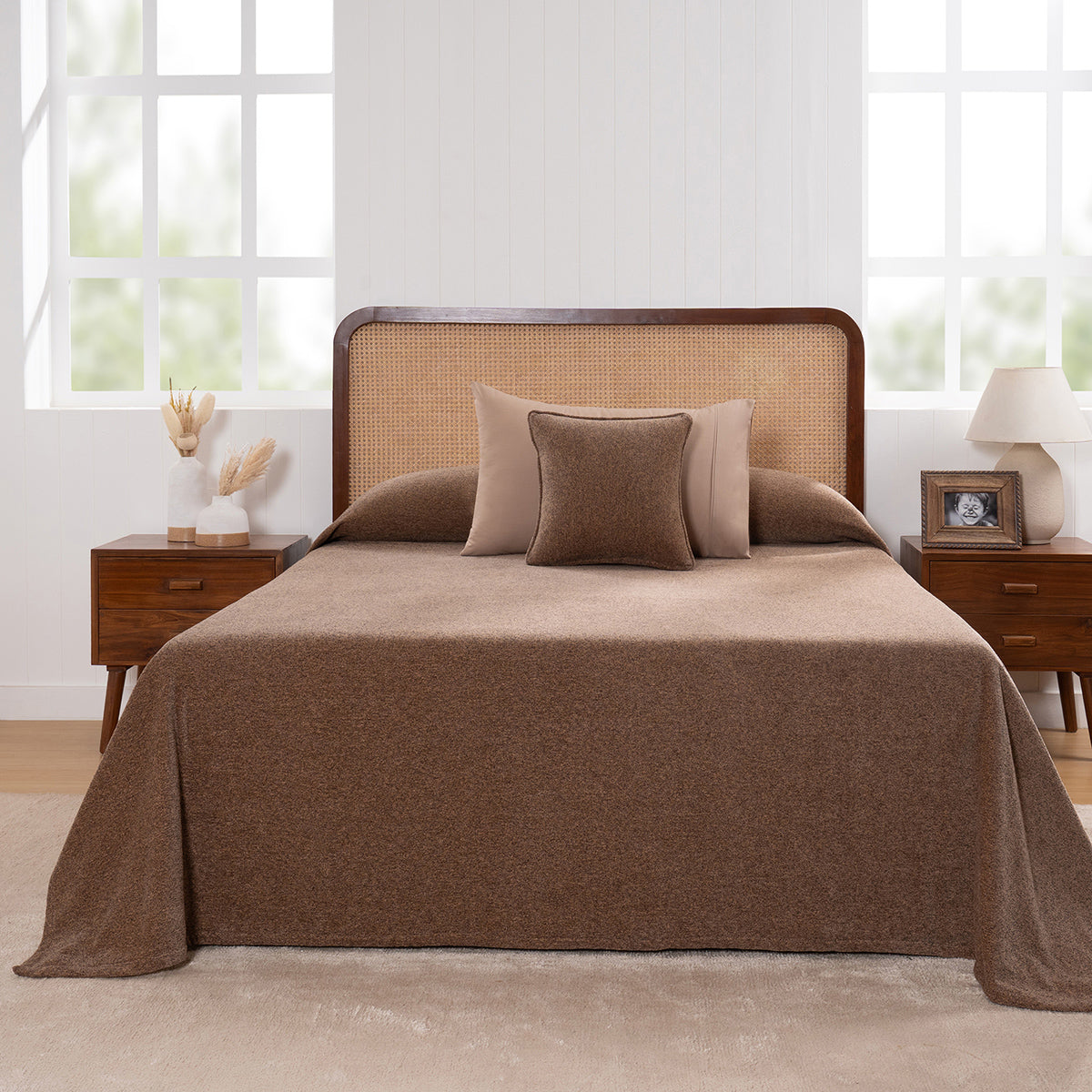Charlotte Woven Tawny Brown Bed Cover /Blanket