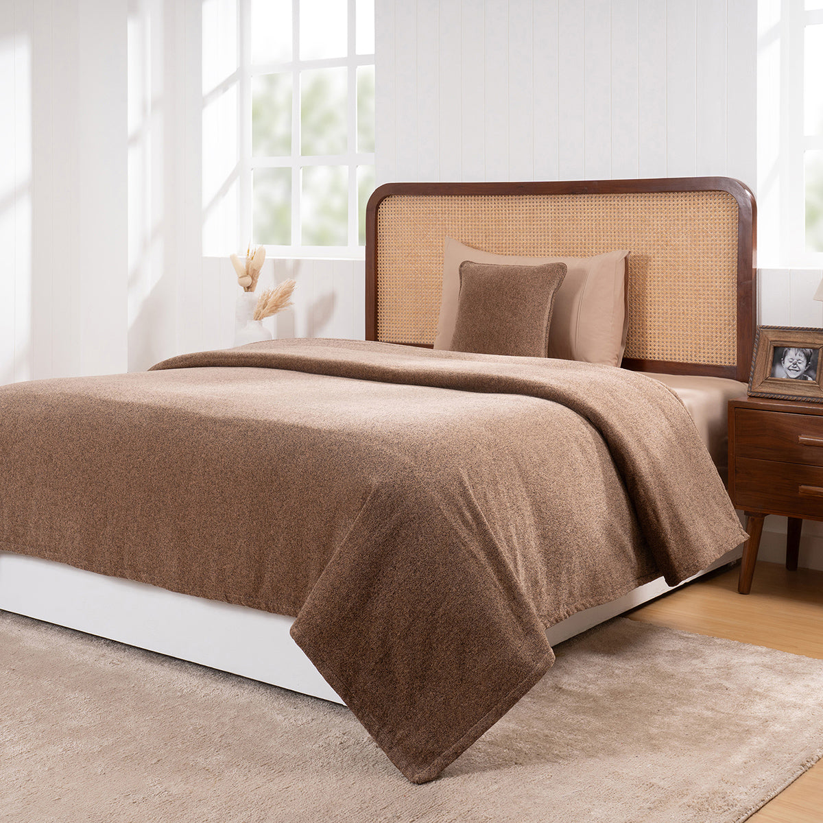 Charlotte Woven Tawny Brown Bed Cover /Blanket