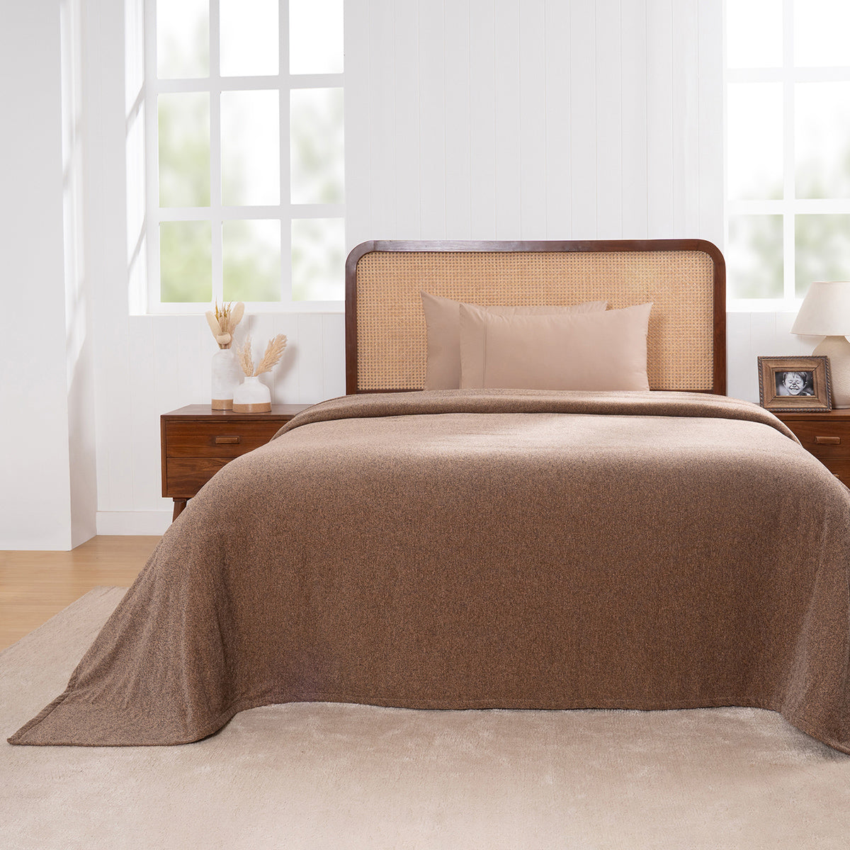 Charlotte Woven Tawny Brown Bed Cover /Blanket