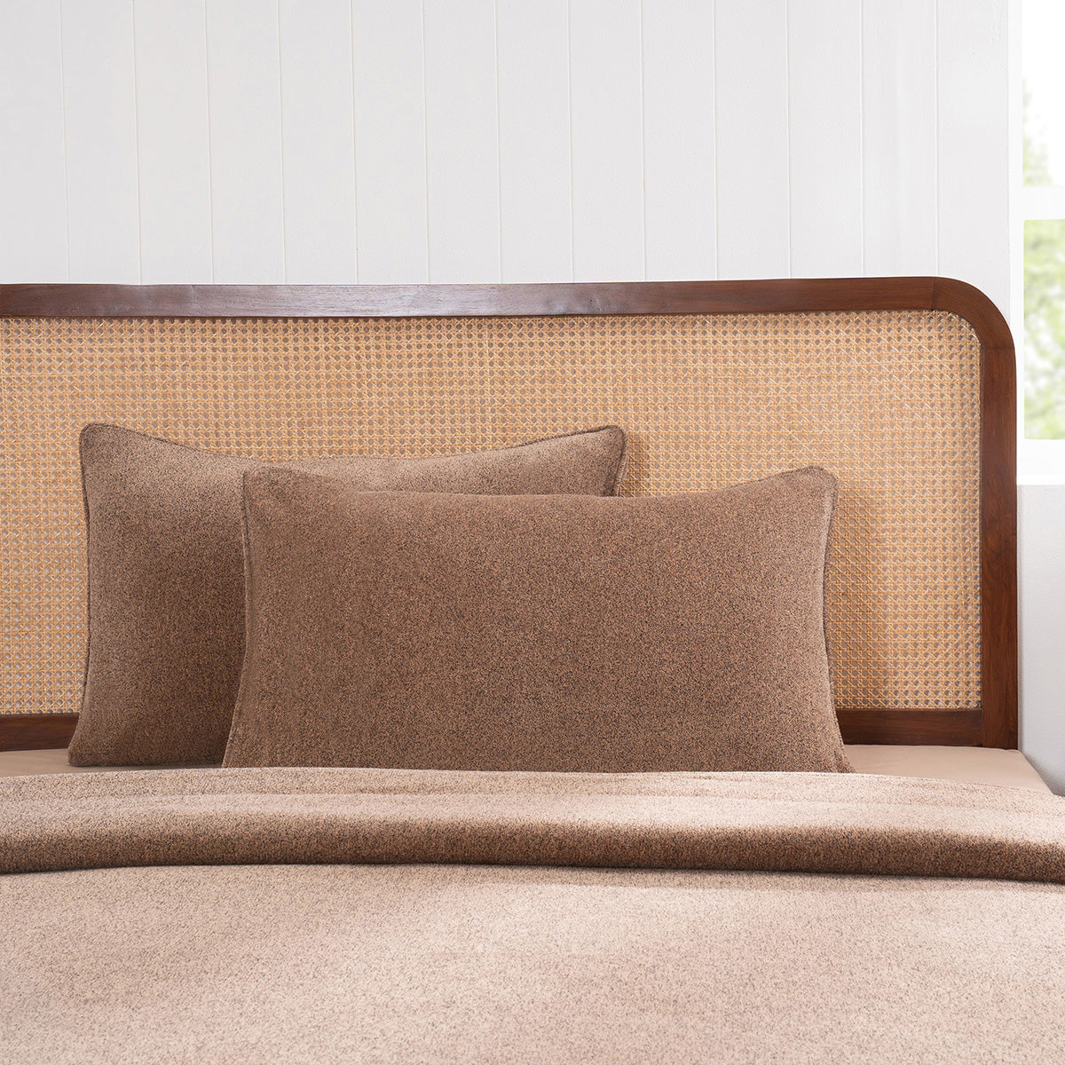 Charlotte Woven Tawny Brown Pillow Sham Set