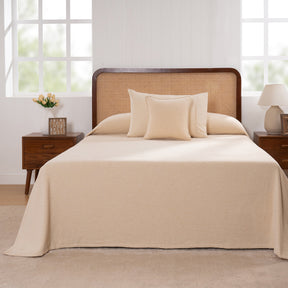 Charlotte Woven Vanilla Bed Cover /Blanket