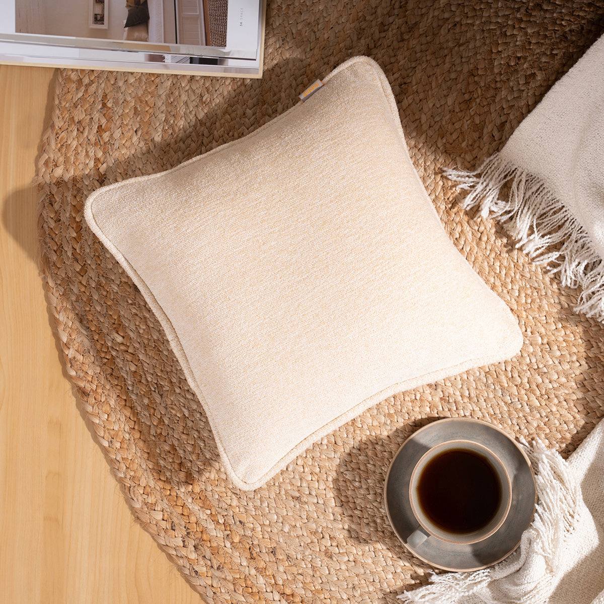 Charlotte Woven Vanilla Cushion Cover