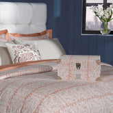 Classical Impression Folkloric 100% Cotton 8pcs Duvet Cover Set Rust