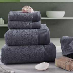 colorart embedded stripe pewter towel
