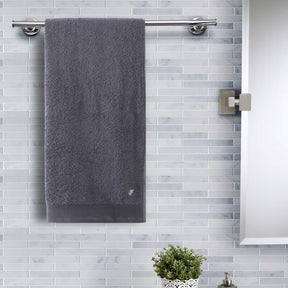 colorart embedded stripe pewter towel