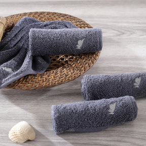 colorart embedded stripe pewter towel