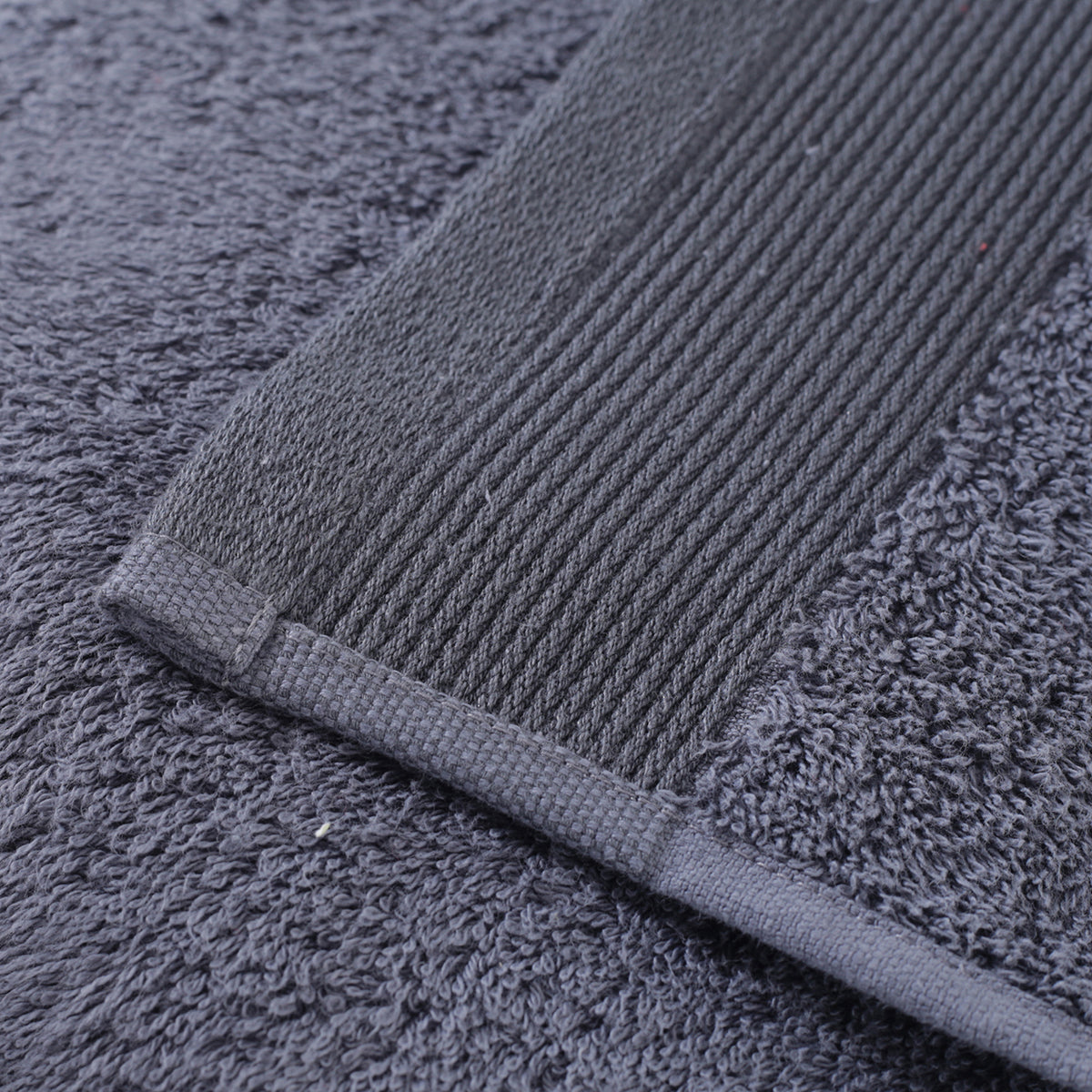 colorart embedded stripe pewter towel