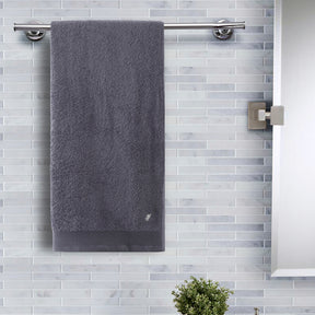 colorart embedded stripe pewter towel