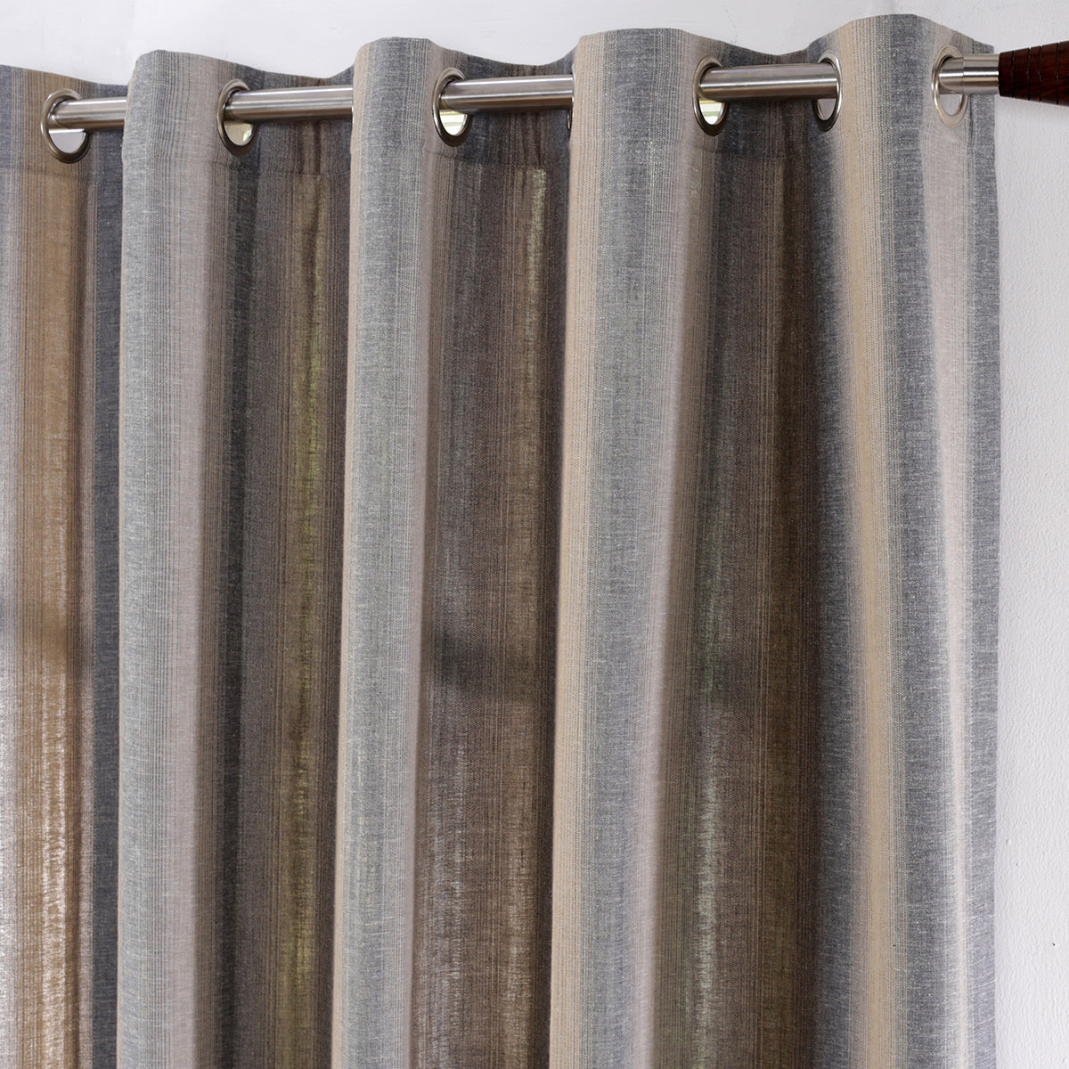 Beatitude Stripe Jacquard Blue Colorway Curtain Set