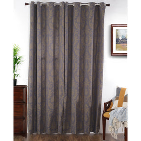 Spotted Damask Jacquard Blue Curtain Set