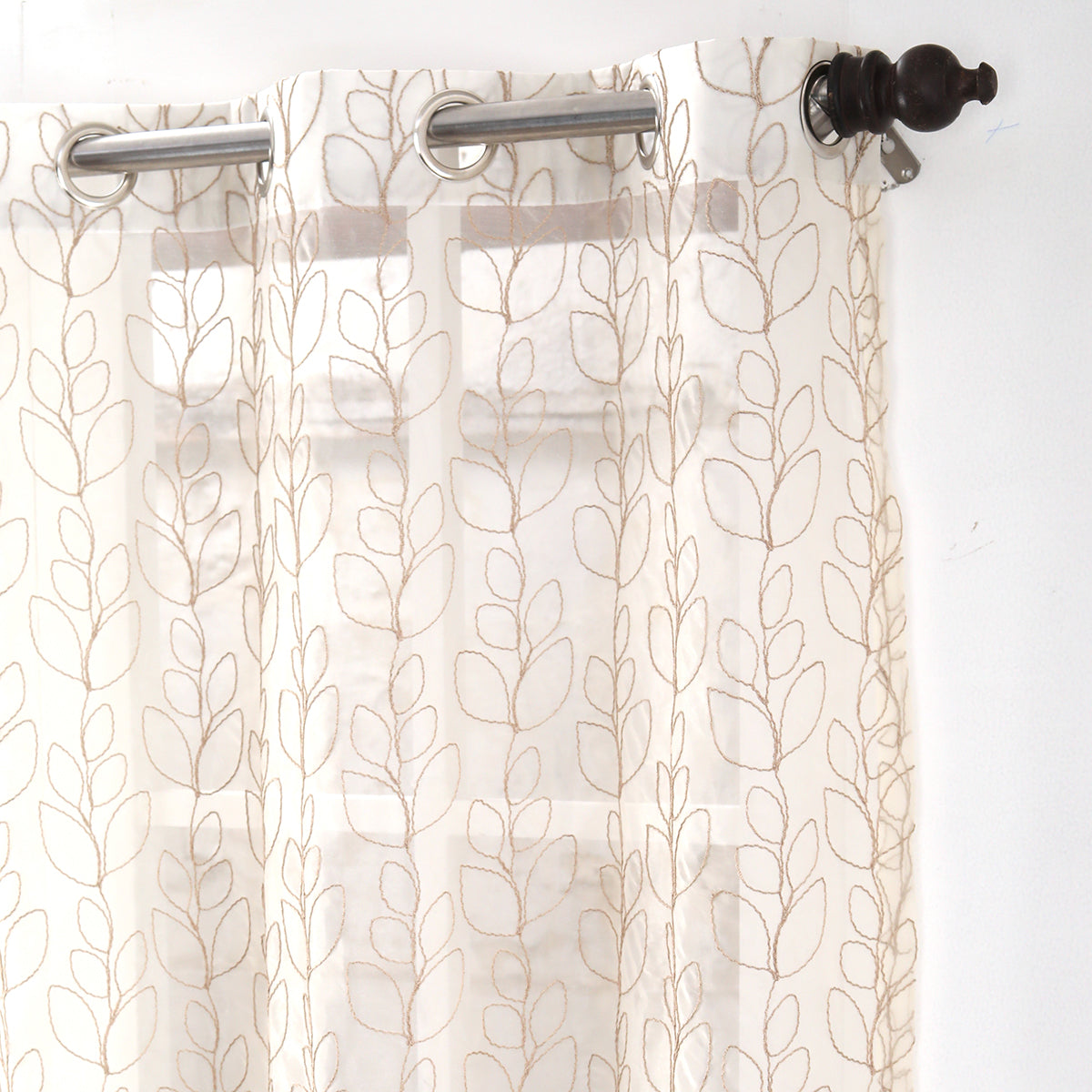 Burgeon Textured 2PC Beige Curtain Set