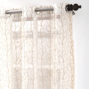 Burgeon Textured 2PC Beige Curtain Set