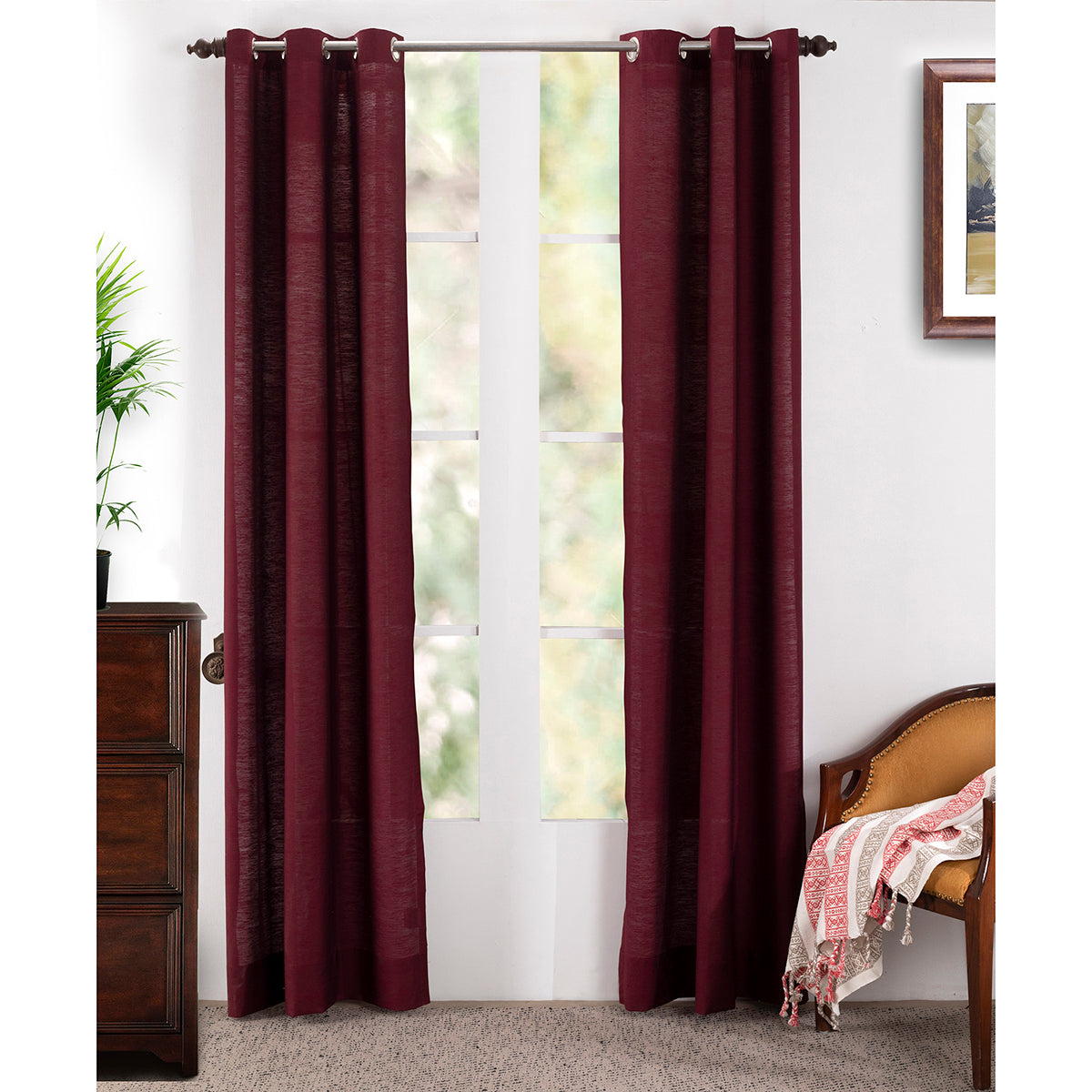 Marly Matt Printed 2PC Curtain Set