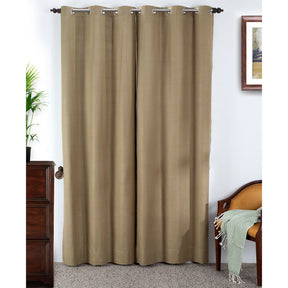 Marly Matt Printed 2PC Gold Curtain Set