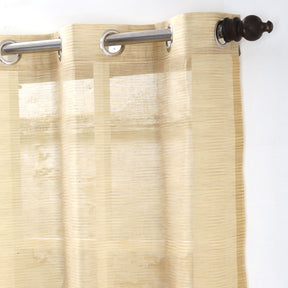 Tidy Silk Solid 2PC Beige Curtain Set