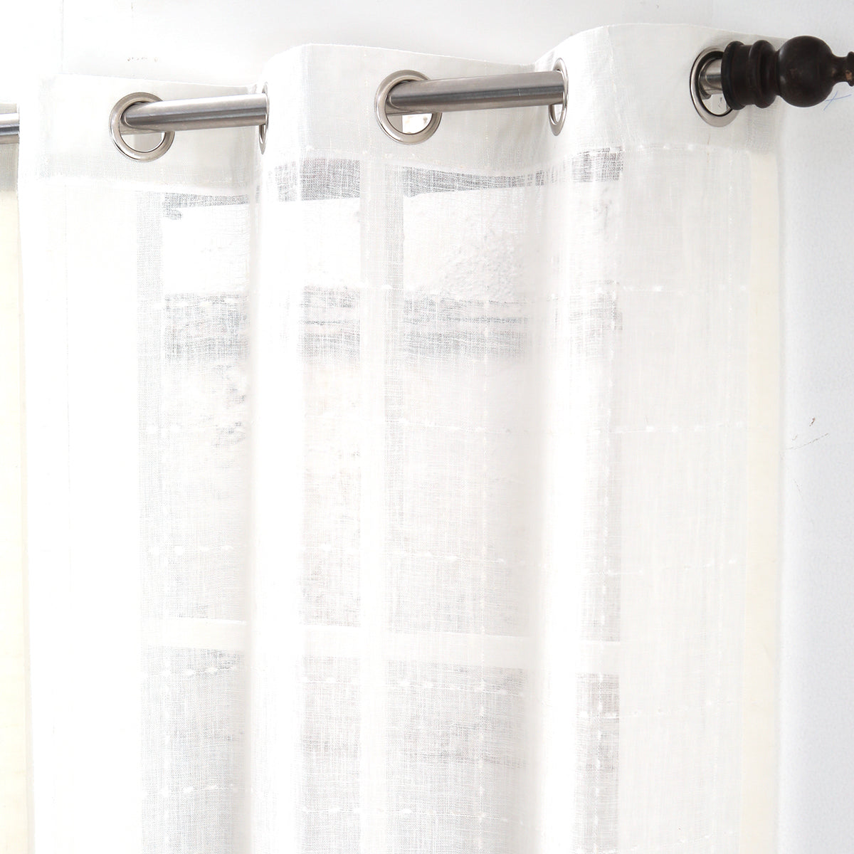 Solidonia Square Solid 2PC Beige Curtain Set