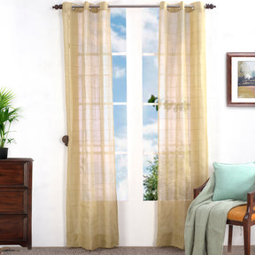 Solidonia Square Solid 2PC Gold Curtain Set