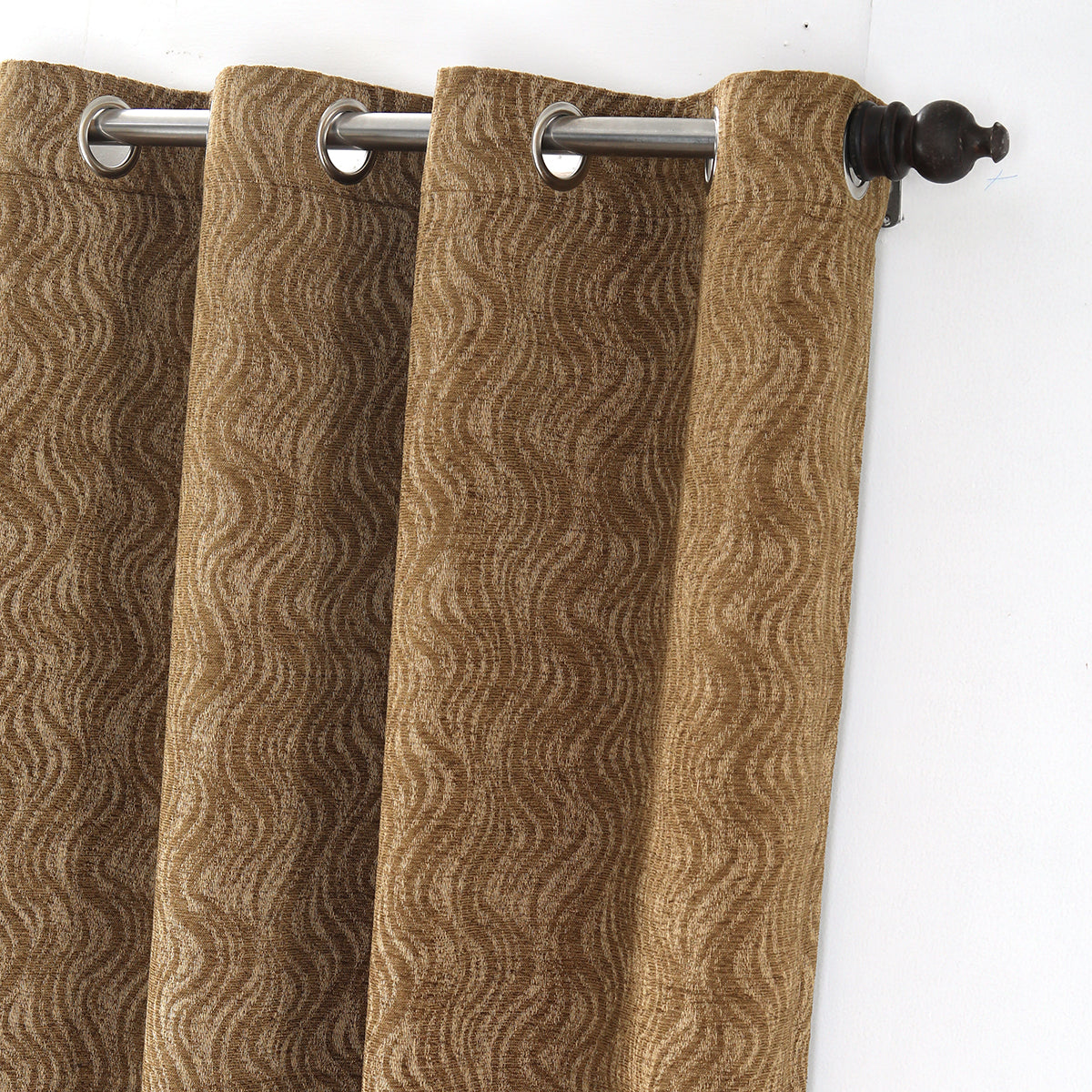 Deco Velvet Solid 2PC Gold Curtain Set