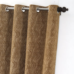 Deco Velvet Solid 2PC Gold Curtain Set