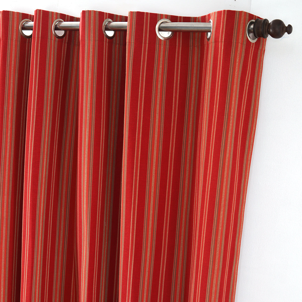 Fresh Ford Stripe Textured 2PC Orange Curtain Set