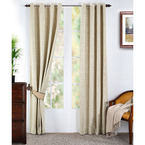 Oracle Chenille Textured 2PC Green Curtain Set