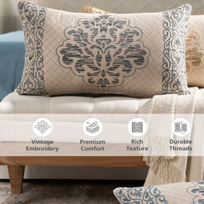 Cushion Cover Grey Aristo Damask Imperial Grace