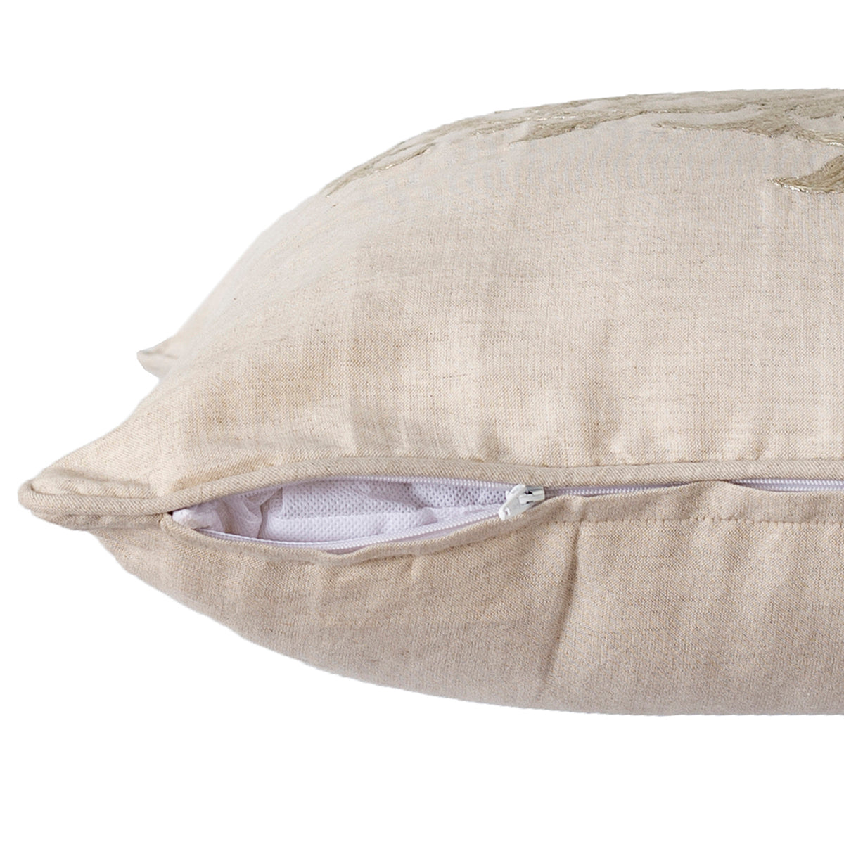 Grandeur VintFlow Handwork Hand Embridery 100% Cotton Neutral Cushion Cover