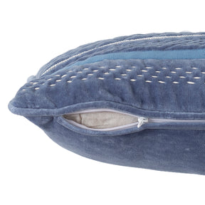 Grandeur Vintgem Hand Embridery 100% Cotton Blue Cushion Cover