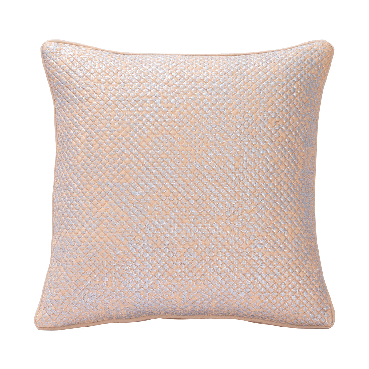 Nostalgic Attire Vint Flow Peach  Foil Printed & Quilted Cushion Cover