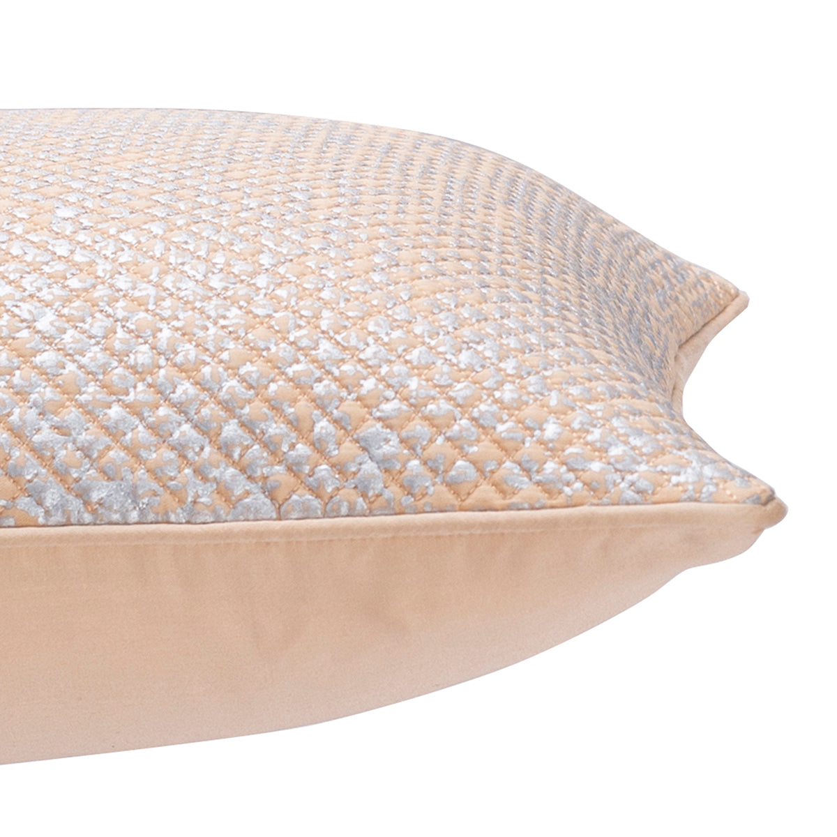 Nostalgic Attire Vint Flow Peach  Foil Printed & Quilted Cushion Cover