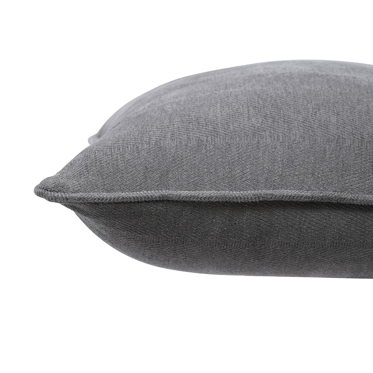 Caroline Herringbone Textured Soft Woven Grey Cushion Cover