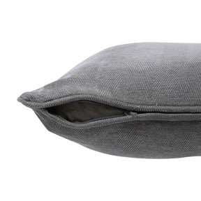 Caroline Herringbone Textured Soft Woven Grey Cushion Cover