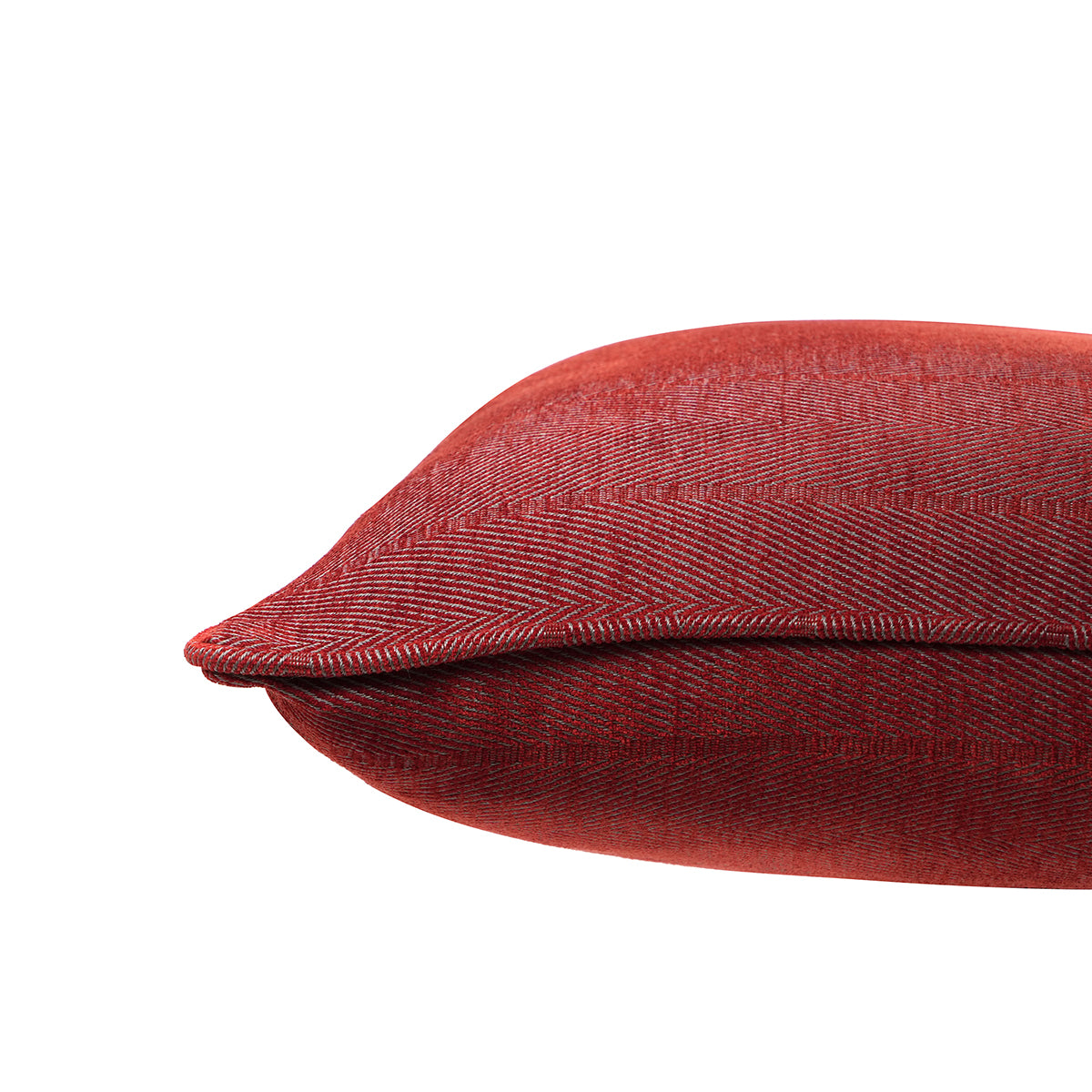 Caroline Herringbone Textured Soft Woven Red Cushion Cover