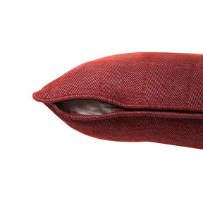 Caroline Herringbone Textured Soft Woven Red Cushion Cover