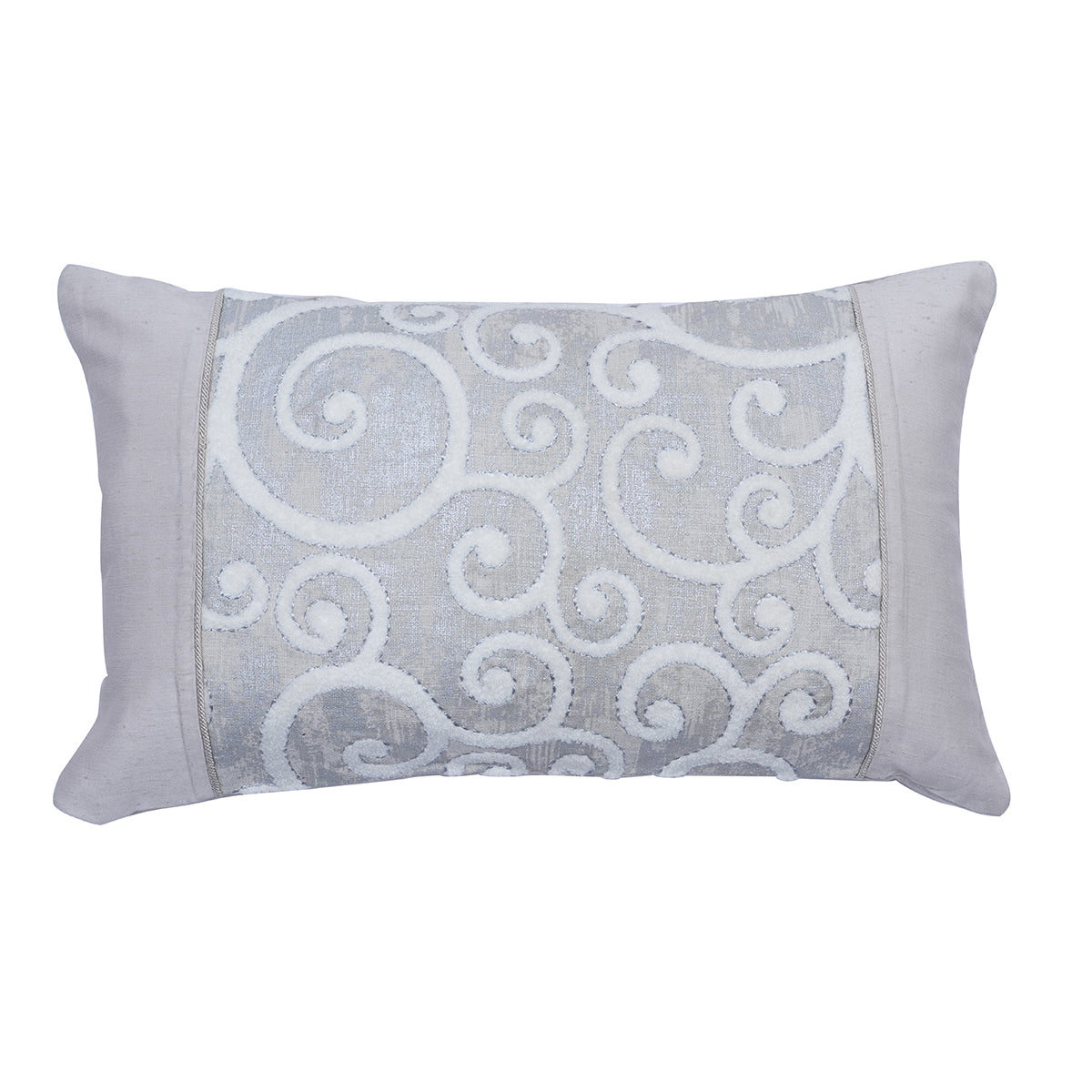 Tranquil Essence Folio Fiction Embroidered Viscose Blend Beige Cushion Cover
