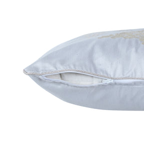 Tranquil Essence Scrollable Tatting Embroidered Viscose Blend Beige Cushion Cover