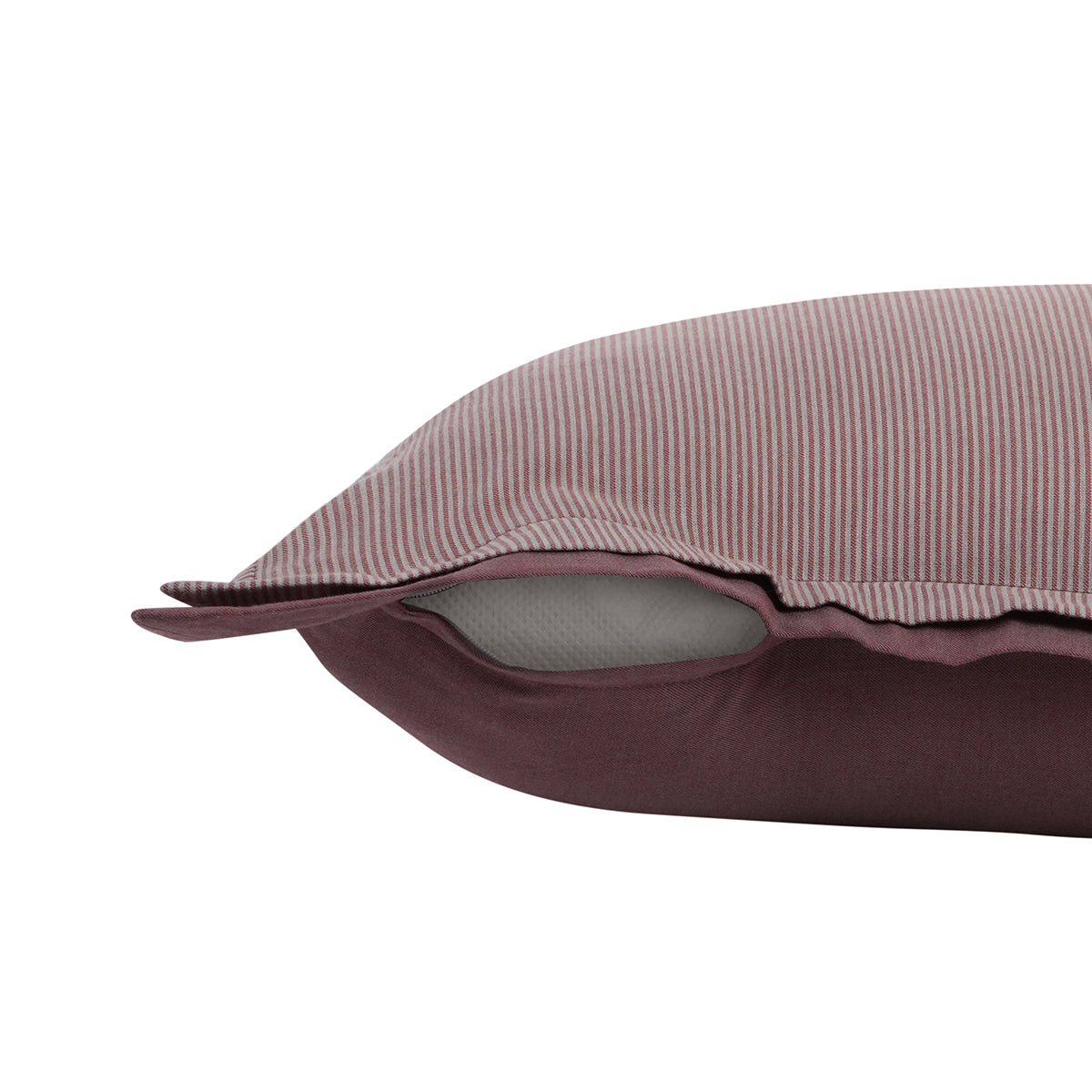 Pin Stripe Made With Egyption Cotton Ultra Soft Red Cushion Cover
