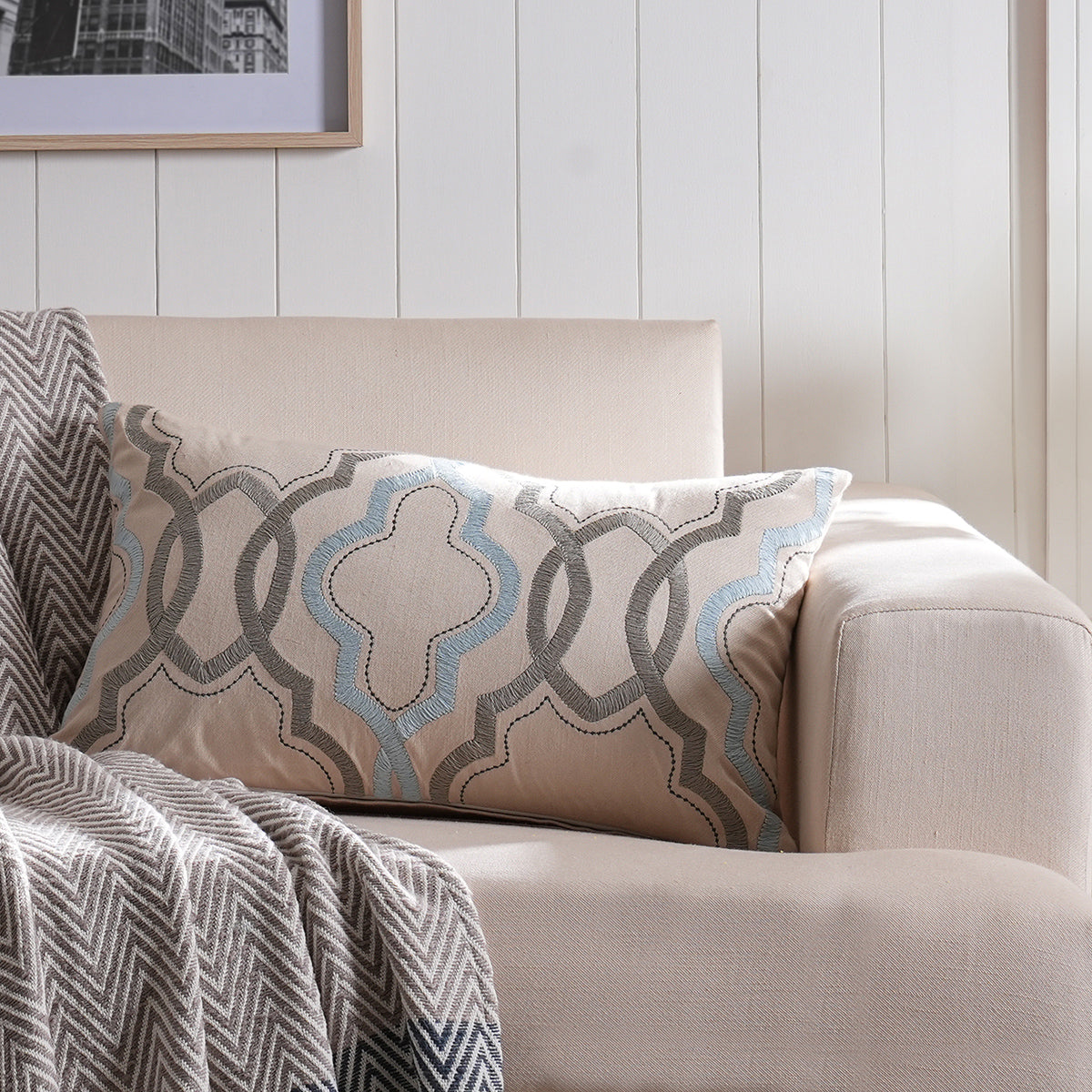 Classical Ornate Kravet Harmony Cushion Cover Blue