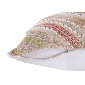 Eclectic Geo Rhombus Woven/Digital Print 100% Cotton Beige Cushion Cover