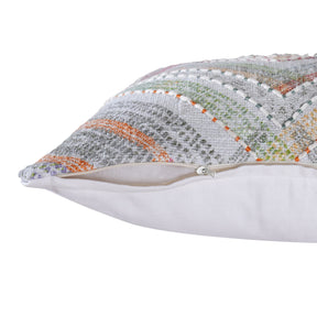 Eclectic Geo Rhombus Woven/Digital Print 100% Cotton Grey Cushion Cover