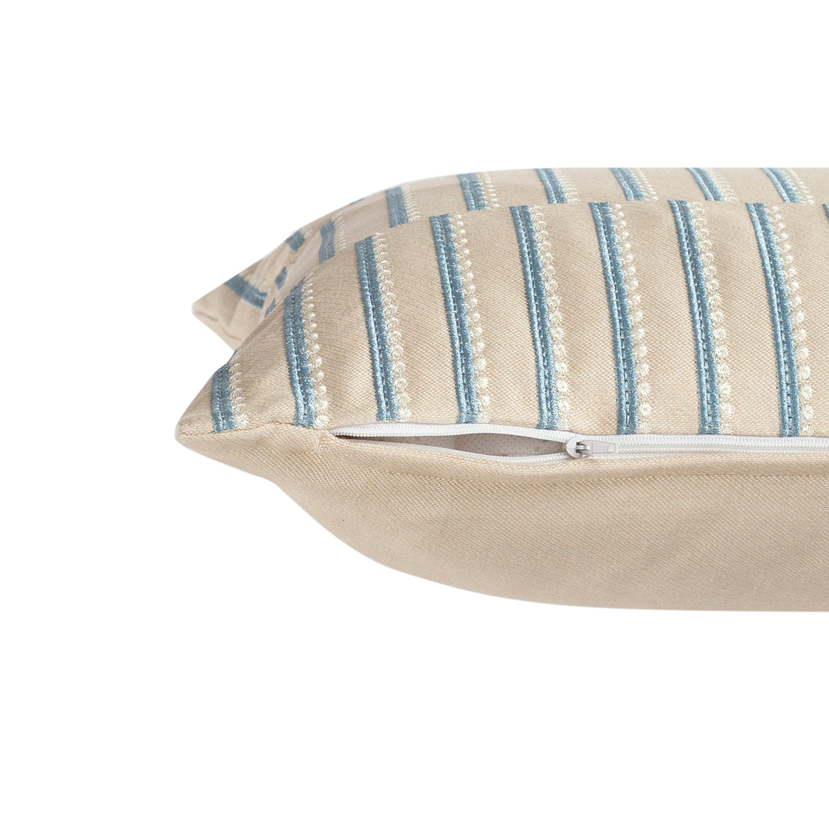 Exotic Heritage Ruler Dot Embroidered Blue Cushion Cover